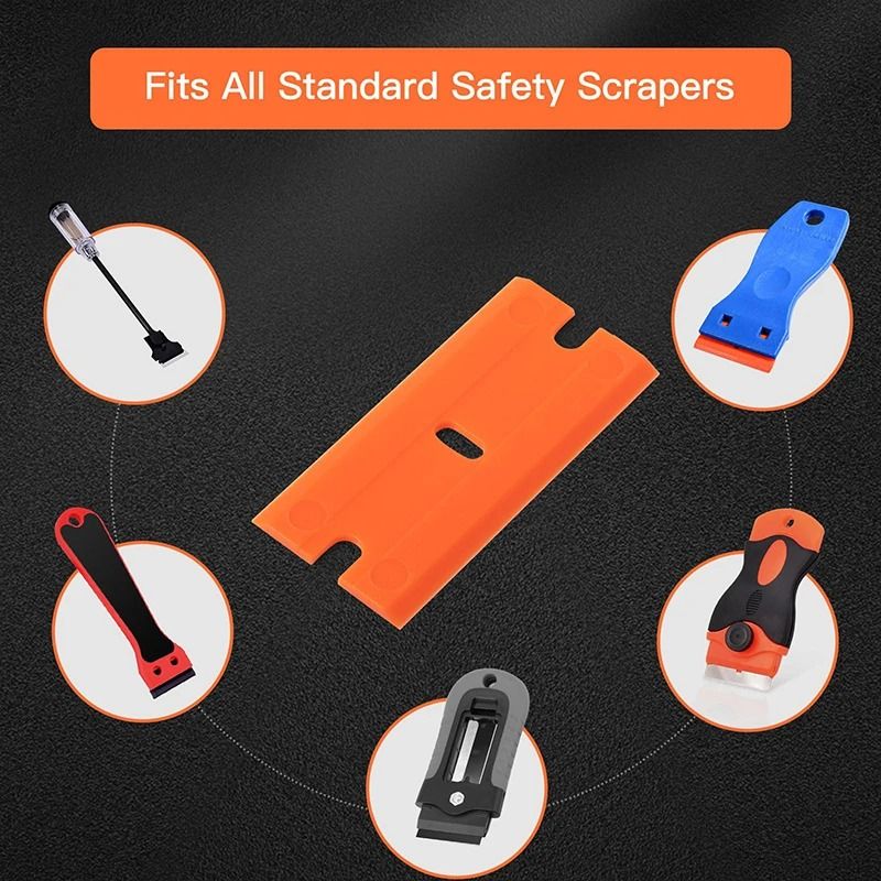100Piece Razor Scraper Replacement Blades For Car Sticker And Glue Removal 1