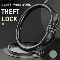 high-security 4-digit combination bike lock and reinforced steel cable
