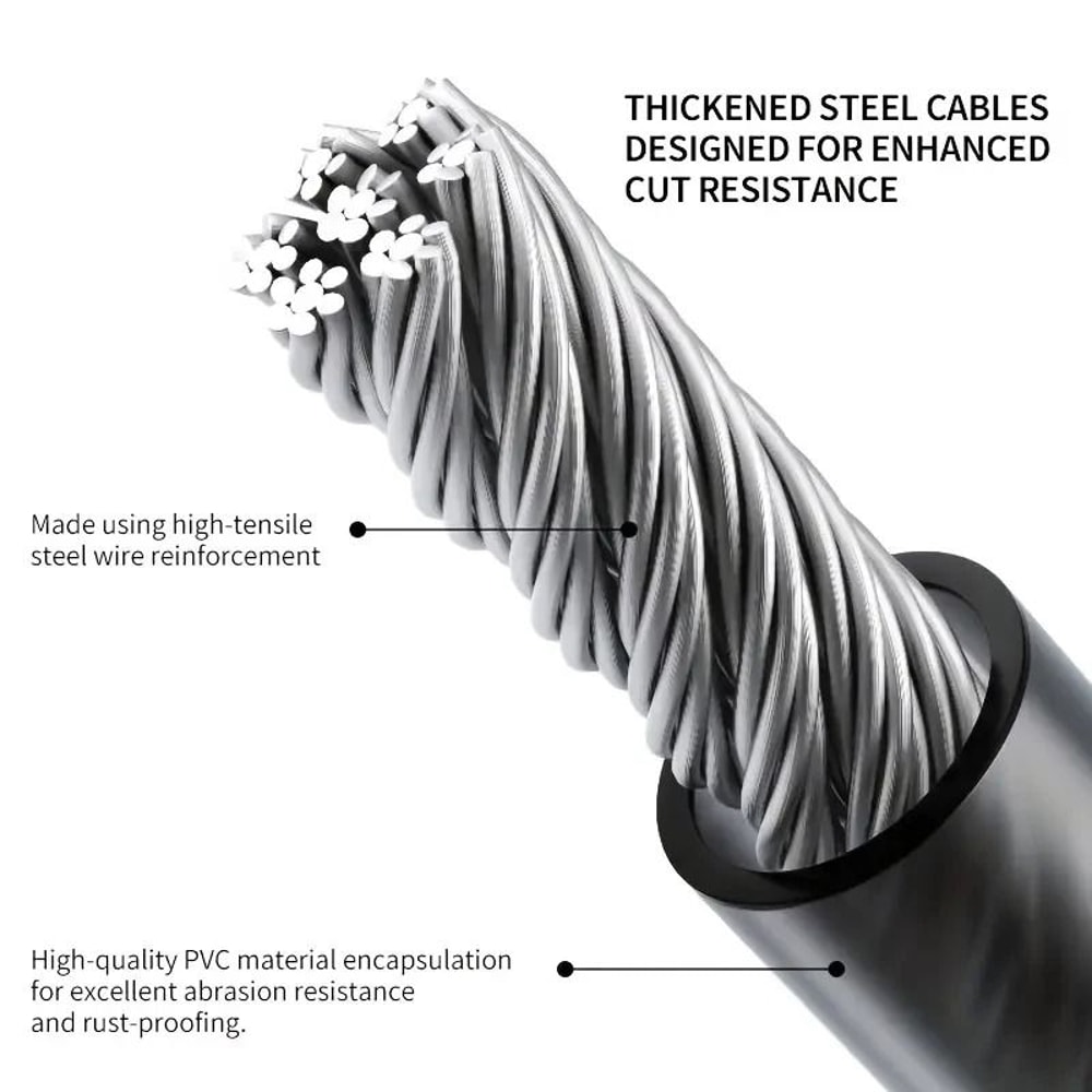 HighSecurity 4Digit Combination Bike Lock And Reinforced Steel Cable 4