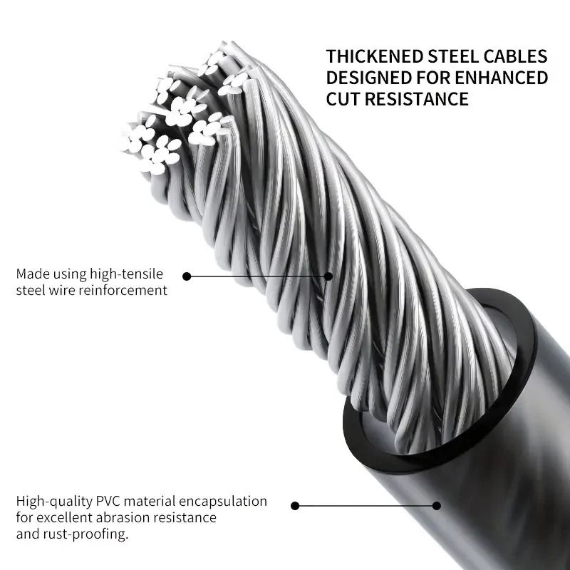 HighSecurity 4Digit Combination Bike Lock And Reinforced Steel Cable 4