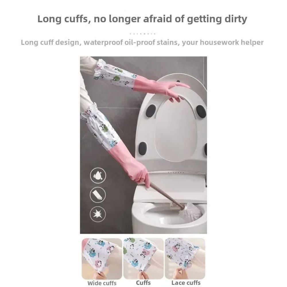 Womens Extended Waterproof Kitchen Gloves For Heavy Duty Dishwashing And Cleaning 4