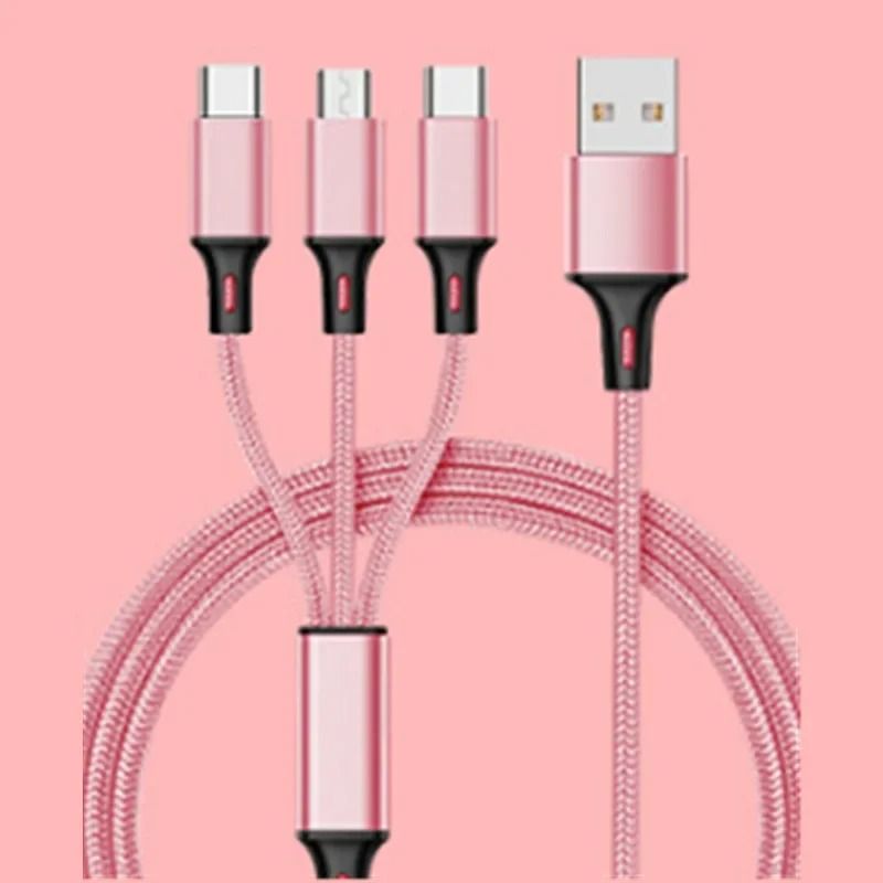 3in1 Universal Fast Charging USB Cable With Micro TypeC And Lightning Interface 9