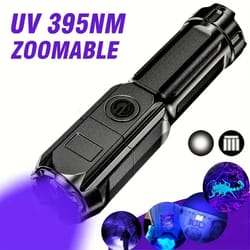 portable uv395nm zoomable flashlight and high-performance ultraviolet detection torch