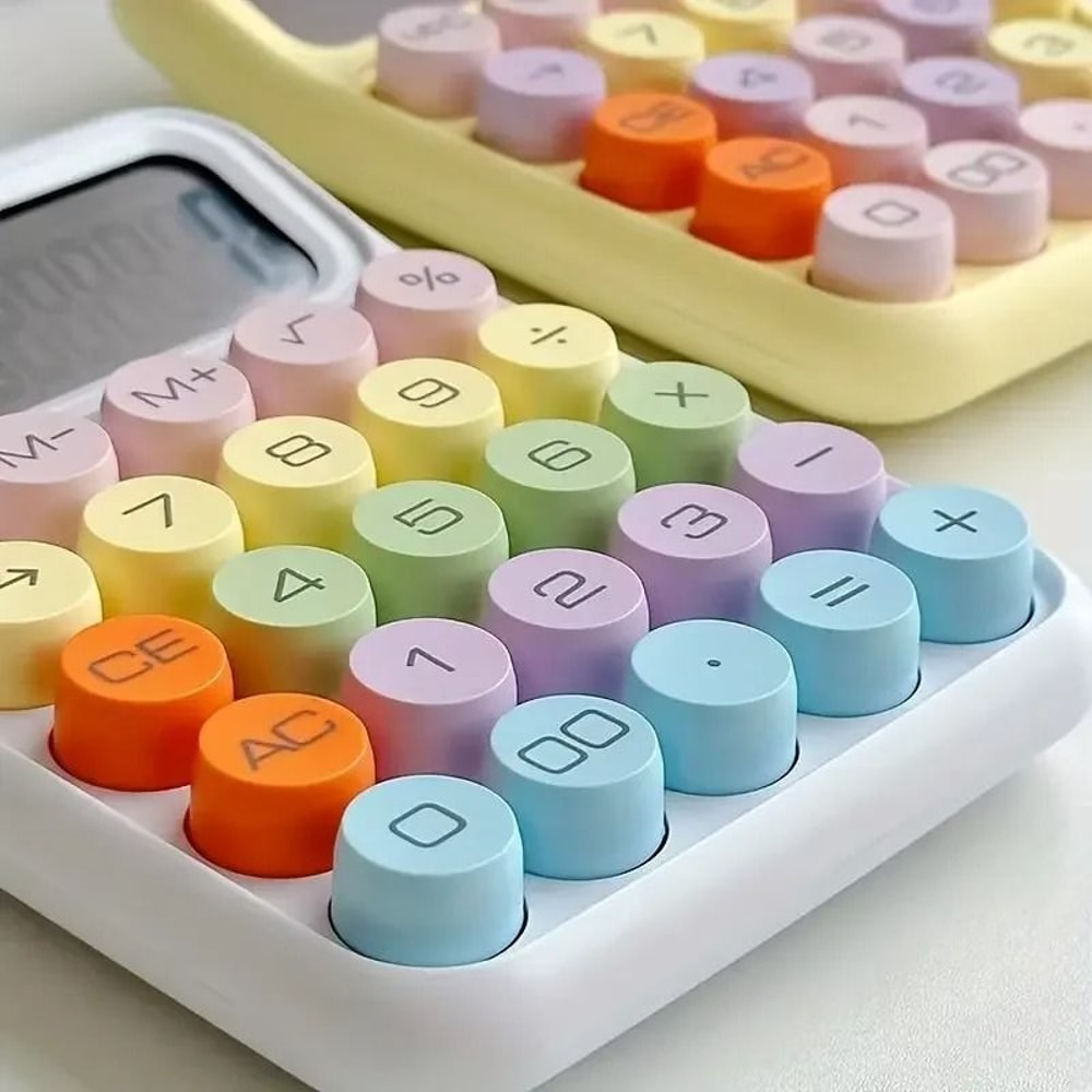 12Digit Mechanical Keyboard Calculator And Cute CandyColored Office Desktop Accessory 1