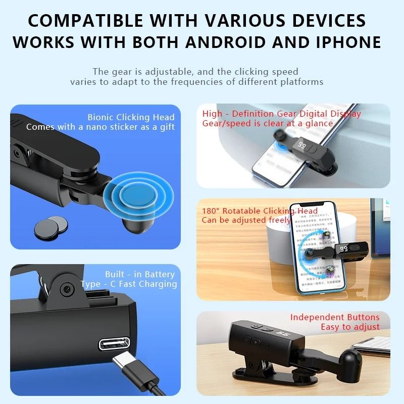 Portable Smart AutoClicker And HighSpeed Screen Tapper For Smartphone Gaming And Streaming 3