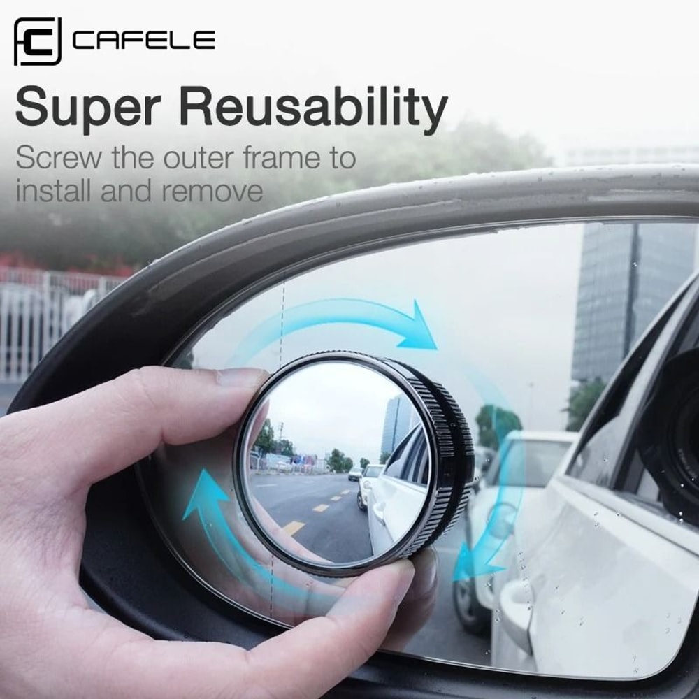 2Piece HD Blind Spot Rearview Mirrors With 360 WideAngle Convex Glass And Adjustable Suction 3