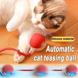 smart interactive electric rolling ball with flexible tail teaser for cats