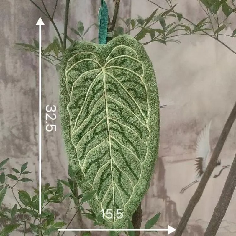UltraAbsorbent QuickDry Leaf Hand Towel And HighPerformance Botanical Bathroom Decoration 6