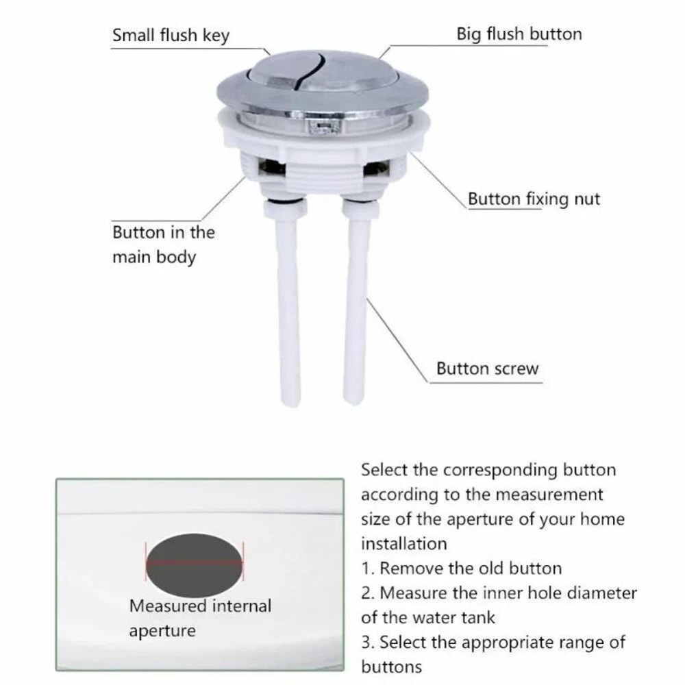 38mm Toilet Cistern Button Replacement And HighPerformance Adjustable Flush Switch 4