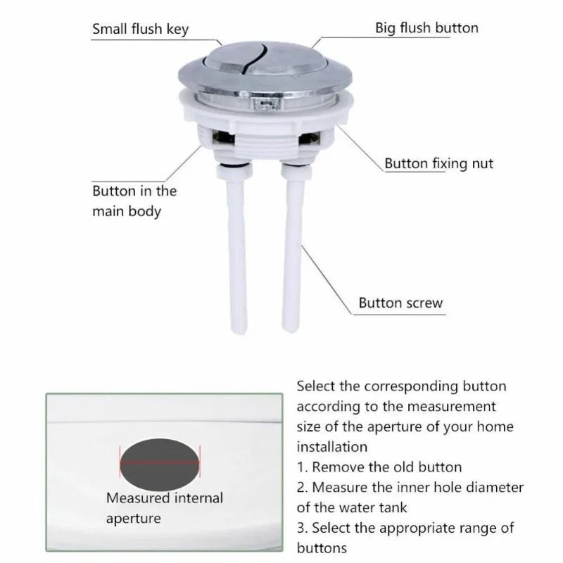 38mm Toilet Cistern Button Replacement And HighPerformance Adjustable Flush Switch 4