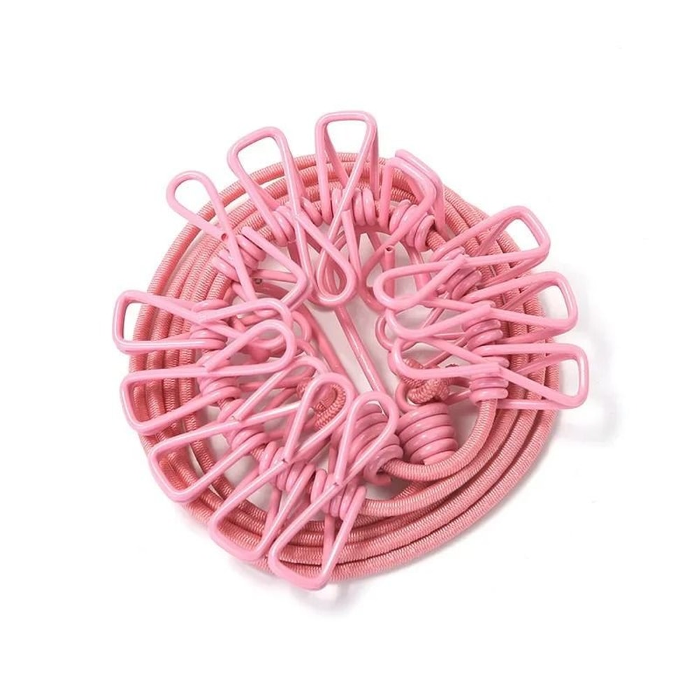 Elastic Windproof Clothesline And HighPerformance 12Clip Portable Drying System 4