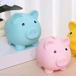 cute pink small piggy bank and high-performance money saving storage system