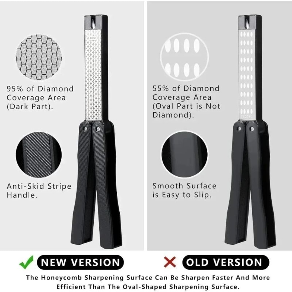 Portable Foldable Diamond Knife Sharpener And HighPerformance DualGrit Outdoor Sharpening System 4