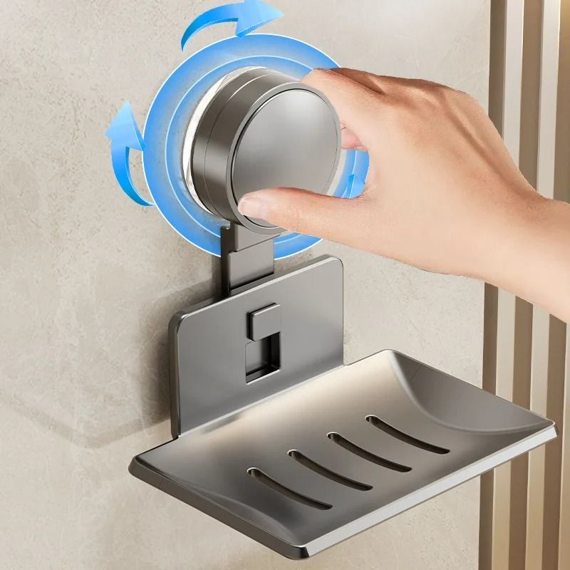 NoDrill WallMounted Soap Storage Shelf And HighPerformance Suction Cup Drain Rack 1