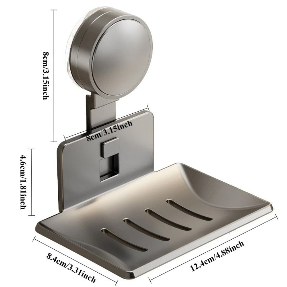NoDrill WallMounted Soap Storage Shelf And HighPerformance Suction Cup Drain Rack 3
