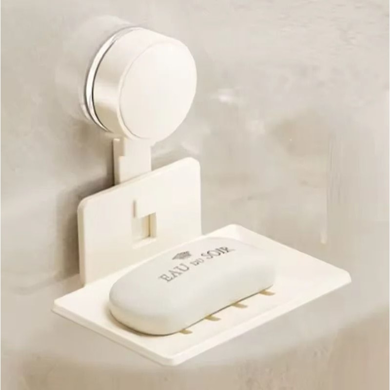 NoDrill WallMounted Soap Storage Shelf And HighPerformance Suction Cup Drain Rack 6