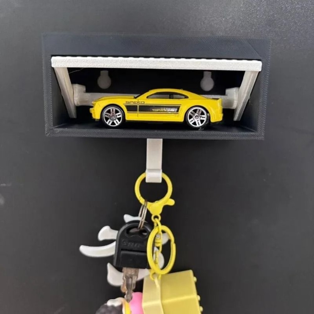 3D Printed Garage Switchable Key Holder And HighPerformance CarThemed Keychain Box 3