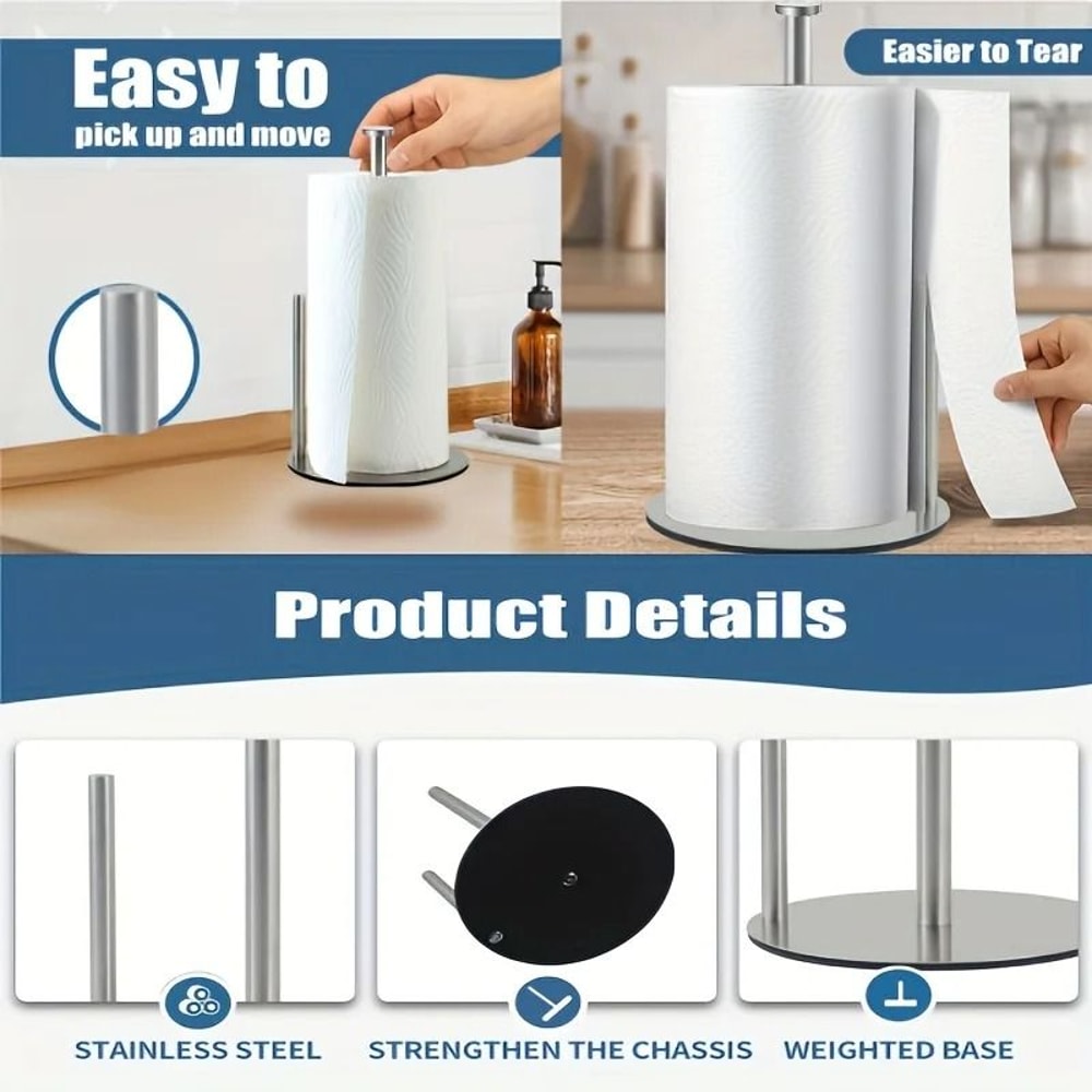Countertop Paper Towel Holder And HighPerformance Weighted Paper Roll Architecture 4