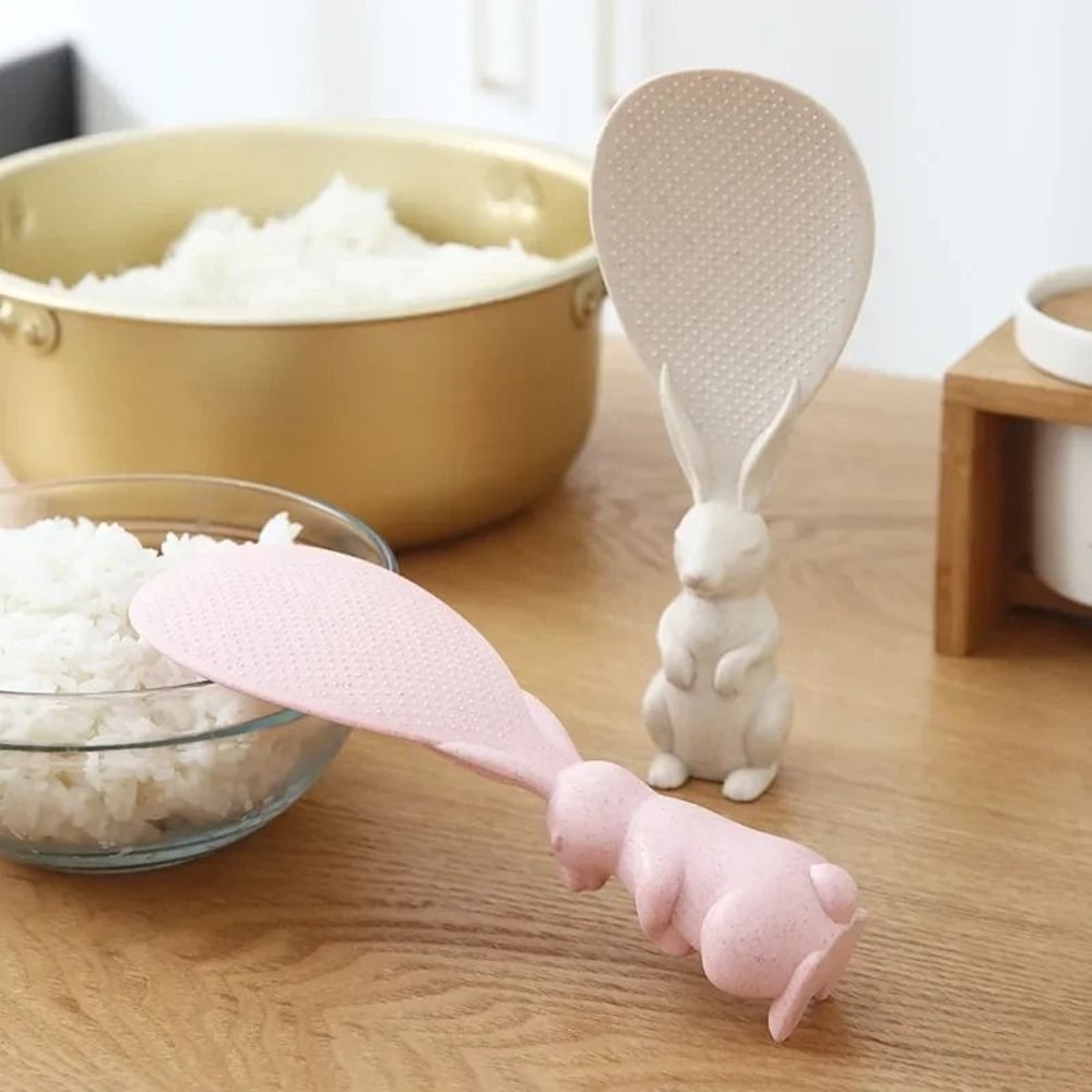 Wheat Straw Rabbit Rice Spoon And HighPerformance Standing NonStick Shovel Architecture 1