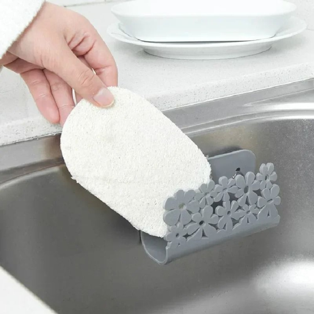 Floral Suction Sponge Holder And HighPerformance Sink Organization Architecture 2