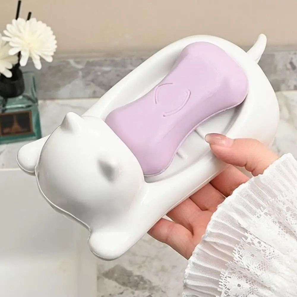 Cute Cartoon Cat Soap Dish With HighPerformance Drainage Architecture 4