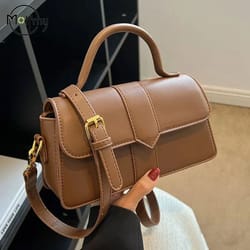 vintage pu leather square satchel and high-performance underarm shoulder architecture