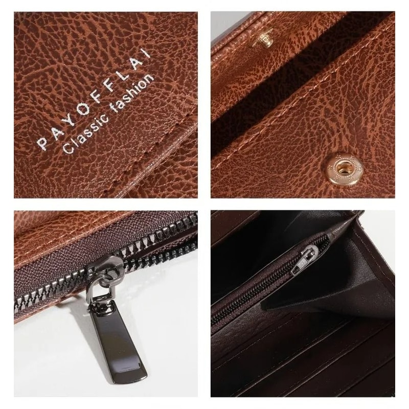 HOMEFISH Mens PU Zipper Clutch And HighPerformance LargeCapacity Wallet Architecture 5
