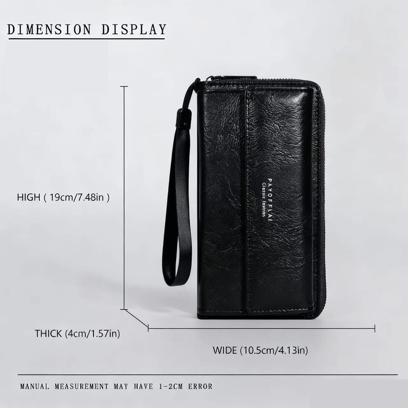 HOMEFISH Mens PU Zipper Clutch And HighPerformance LargeCapacity Wallet Architecture 7
