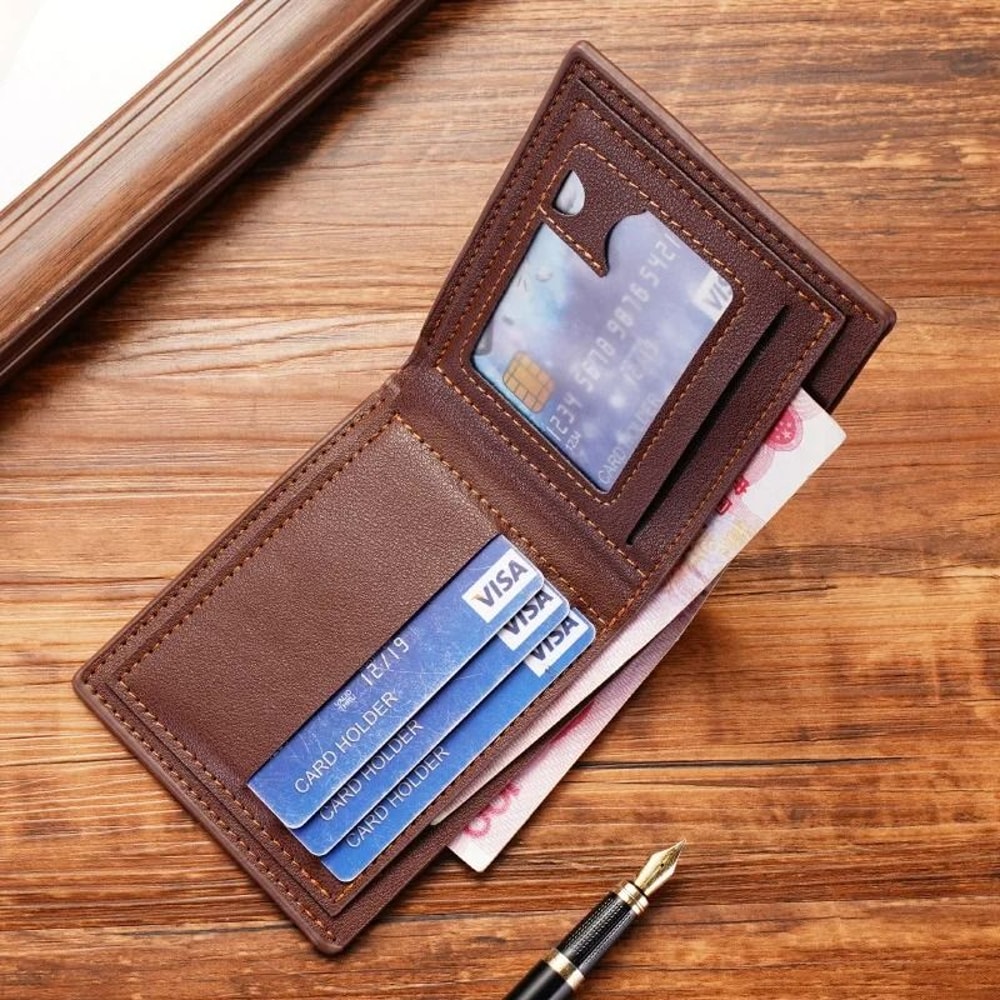 Mens Geometric Bifold Wallet And HighPerformance Slim Business Architecture 1
