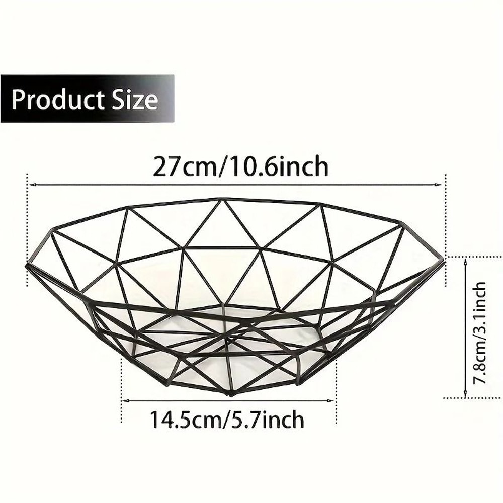 Geometric Iron Wire Fruit Bowl And HighPerformance Countertop Organization Architecture 3