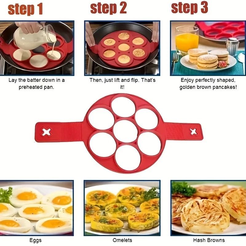 7Hole Silicone Nonstick Pancake Maker And HighPerformance MultiShape Culinary Architecture 4