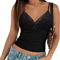 Contrast Lace Bow Front Crop Cami Top For Women 4