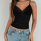 Contrast Lace Bow Front Crop Cami Top For Women 3