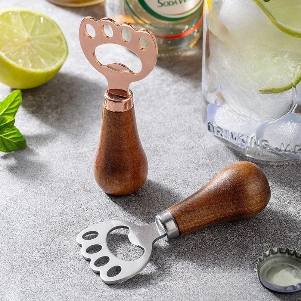 Gemini Said Cat Claw Wood Handle Bottle Opener And High Performance Beverage Access Architecture 0