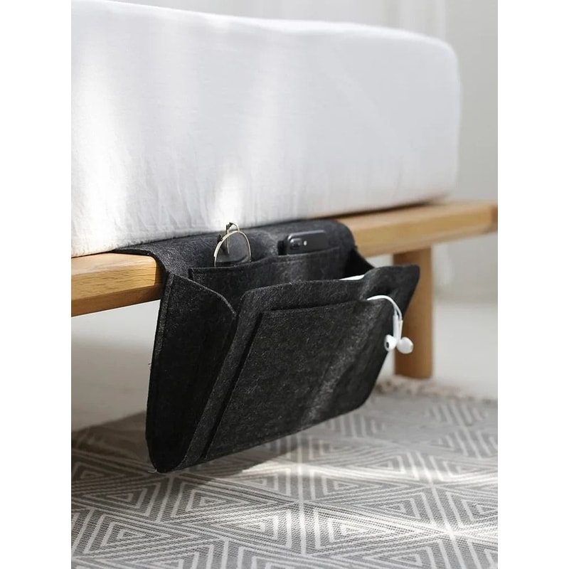 Felt Bedside Hanging Organizer And HighPerformance Remote Control Storage Hub 0