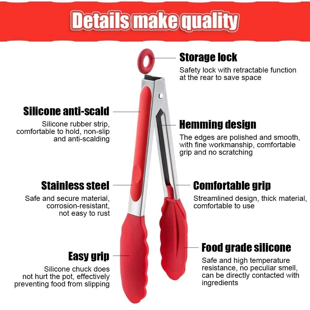 Precision SiliconeTipped Food Tongs And HighPerformance Culinary Handling Architecture 3