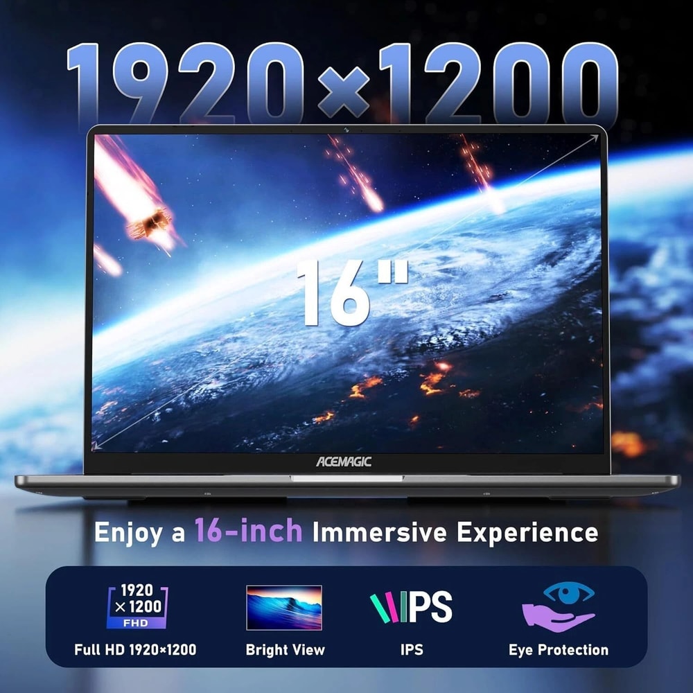 ACEMAGIC 156 Ultra Slim Laptop 16GB RAM 512GB SSD Intel N97 Windows 11 2