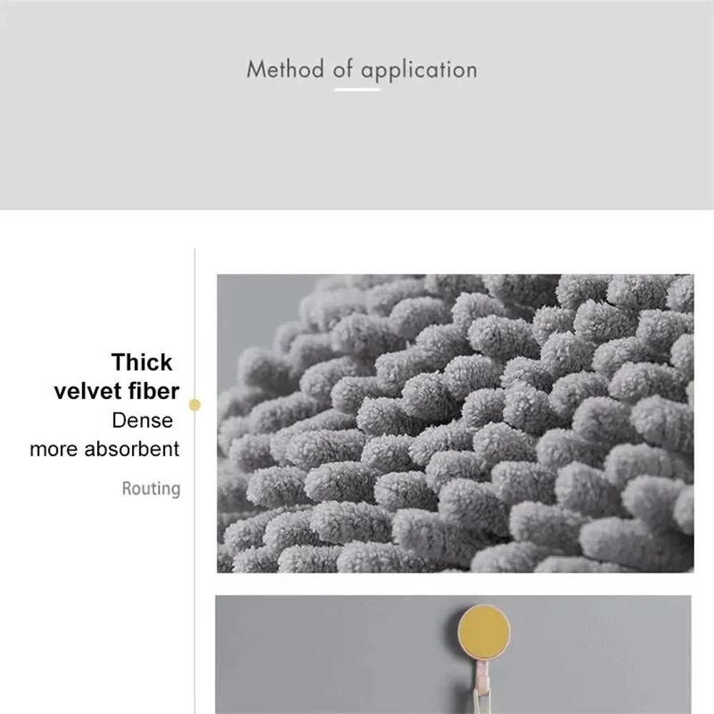 Hanging Soft Chenille Hand Towel Ball With QuickDry Absorbent Microfiber For Kitchen Bathroom 4