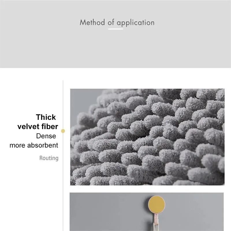 Hanging Soft Chenille Hand Towel Ball With QuickDry Absorbent Microfiber For Kitchen Bathroom 4