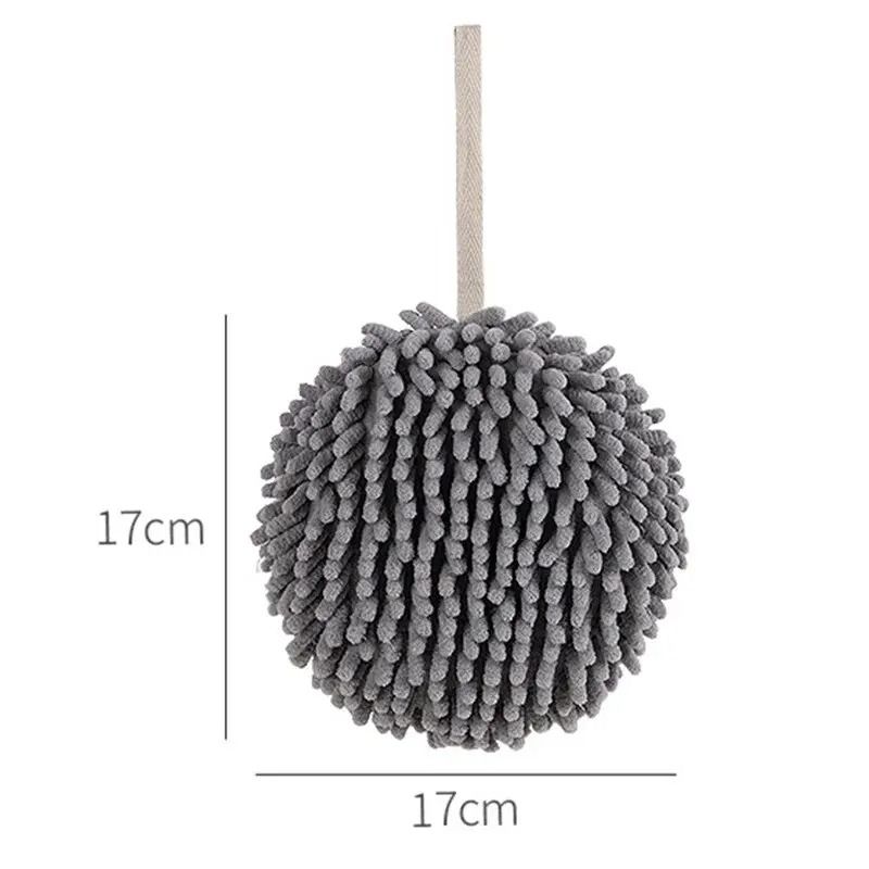 Hanging Soft Chenille Hand Towel Ball With QuickDry Absorbent Microfiber For Kitchen Bathroom 5
