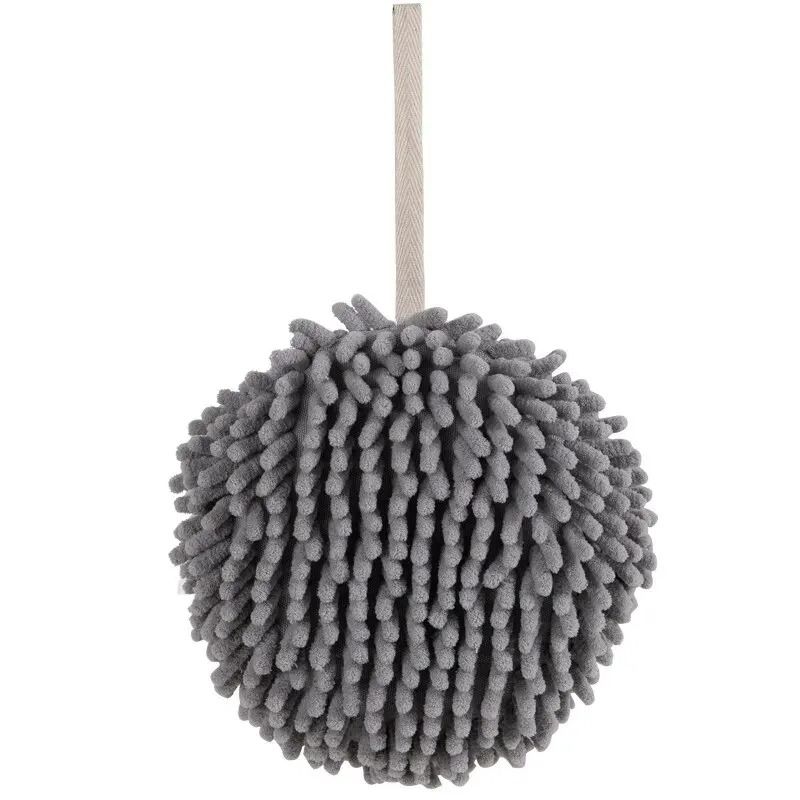 Hanging Soft Chenille Hand Towel Ball With QuickDry Absorbent Microfiber For Kitchen Bathroom 6