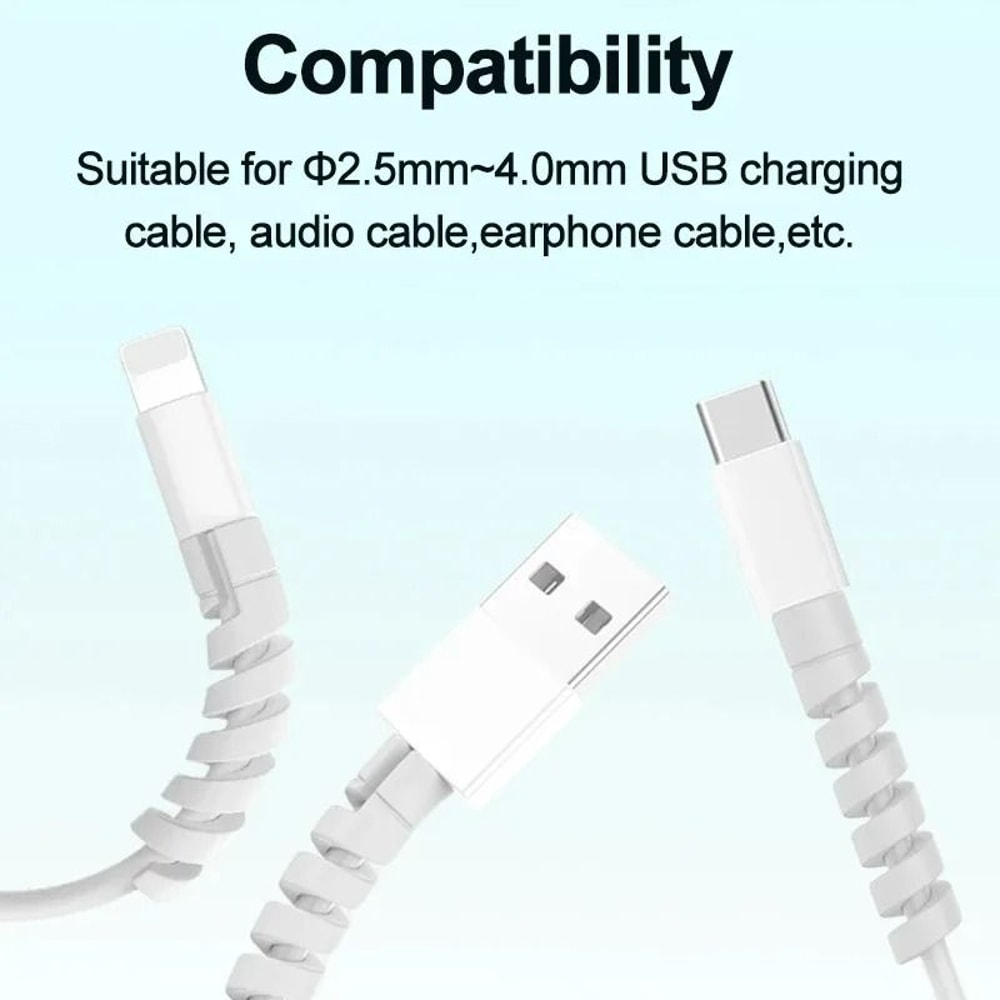 10PCS Silicone Spiral Data Cable Protectors And USB Wire Savers 2