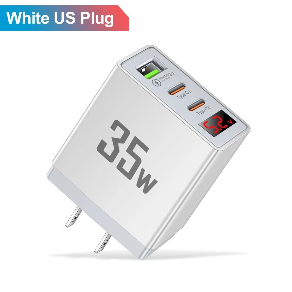 Gemini Said 35W LED Display Quick Charge 30 PD Type C Wall Charger Adapter 9