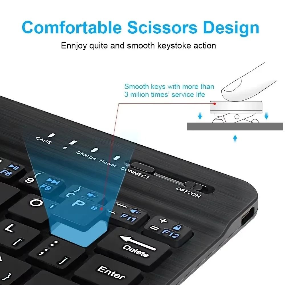 Rechargeable Mini Bluetooth 50 Wireless Keyboard For IPad Samsung And Xiaomi Tablets 4