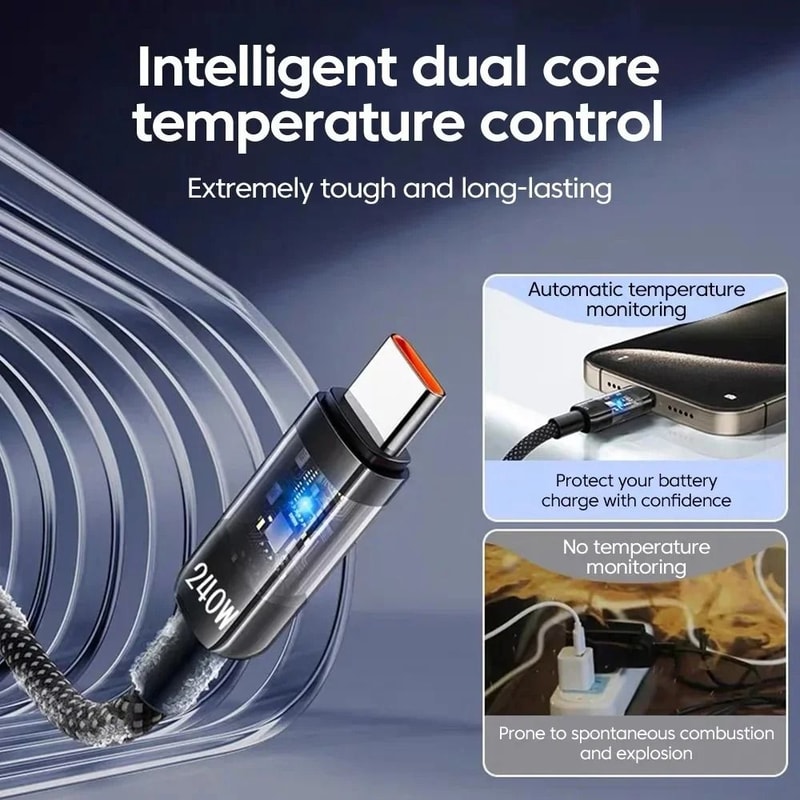 HighFidelity 240W 10A USB Type C Super Fast Charging Data Cord 3