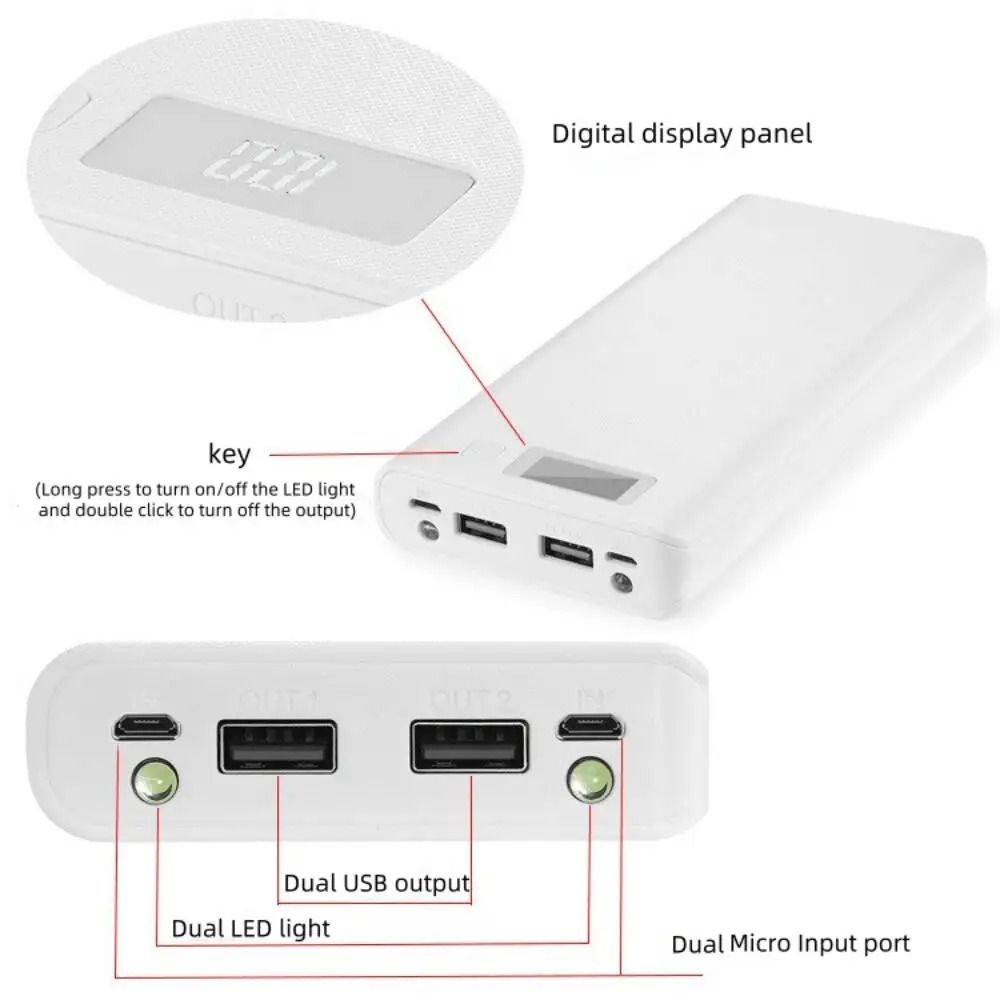 8Bay Detachable 18650 DIY Power Bank Shell With Dual USB HighFidelity Charging Hub 1