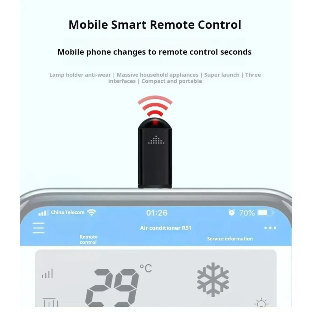 Universal USB TypeC Smartphone Infrared Remote Control Adapter 0