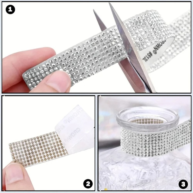 SelfAdhesive HighFidelity Crystal Rhinestone Ribbon Trim Tape 4