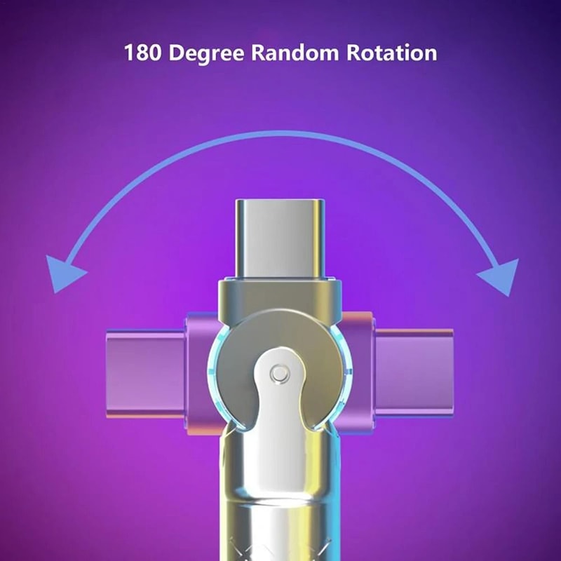 120W 6A 180Degree Rotation HighFidelity TypeC Fast Charging Cord 1