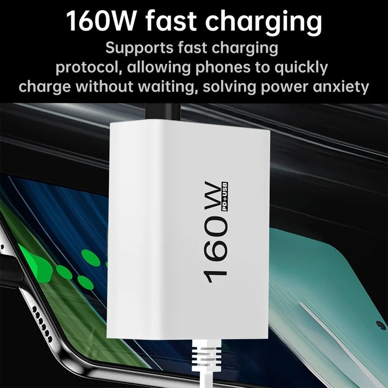 160W MultiPort USBC Charging Power Strip And Travel Wall Adapter 2